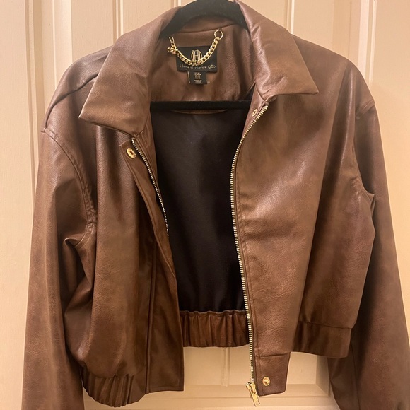 Harlow Jackets & Blazers - Harlow Chocolate Leather Jacket